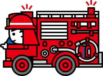 イラスト：はしご消防自動車