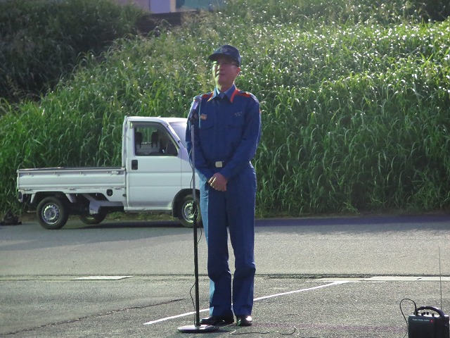 写真：市長による激励の様子