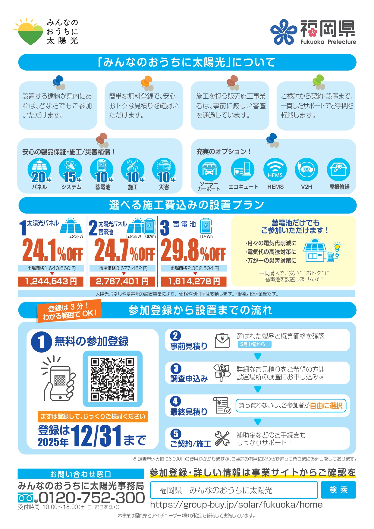 住宅向け太陽光パネル・蓄電池の共同購入チラシ裏