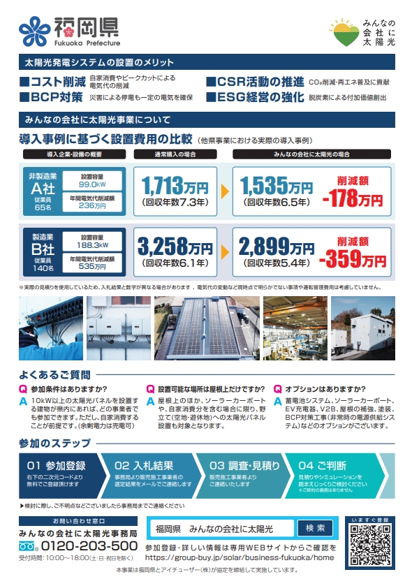 共同購入事業のチラシの裏