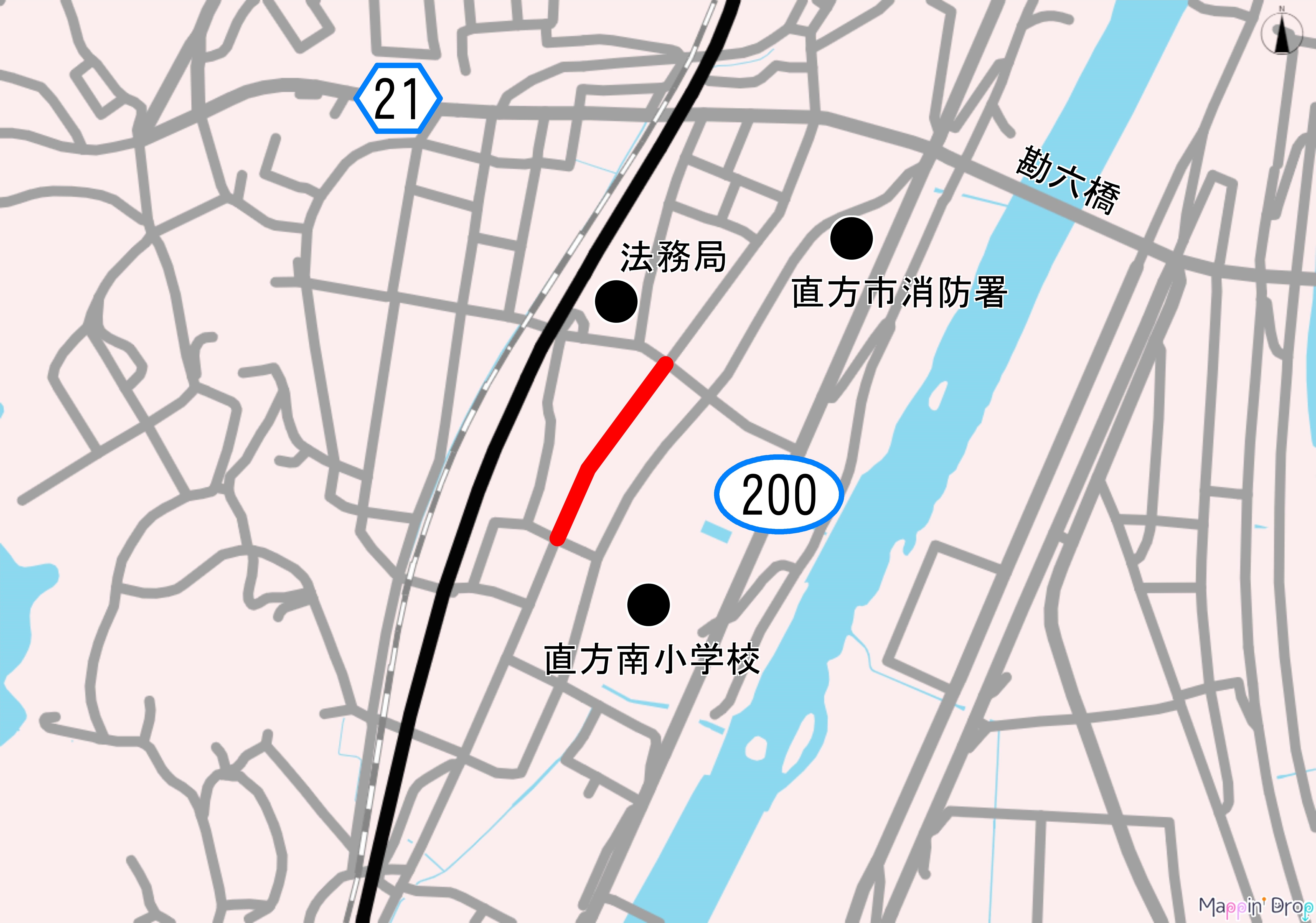 新町地内の工事箇所